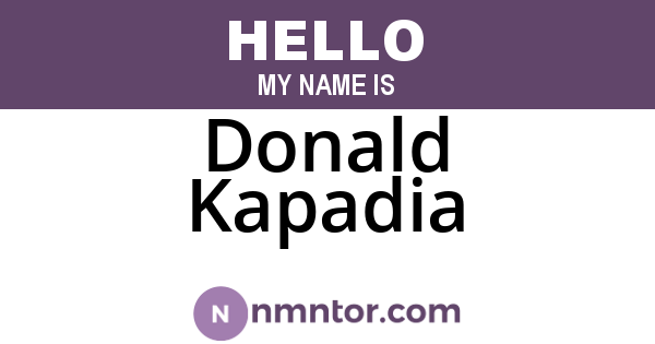 Donald Kapadia