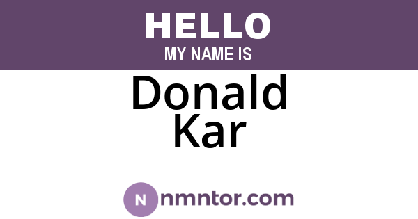 Donald Kar