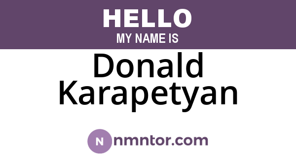 Donald Karapetyan