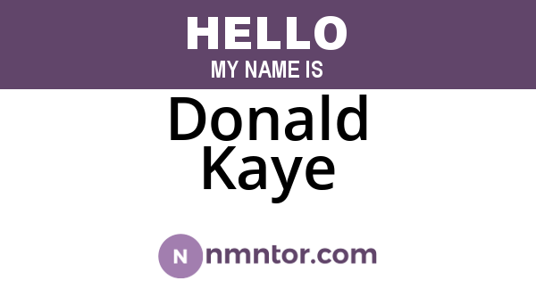 Donald Kaye