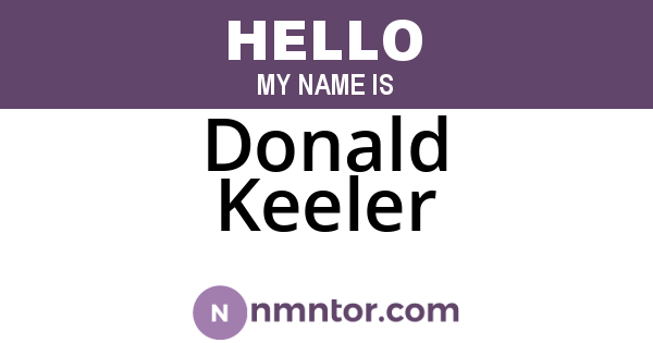 Donald Keeler