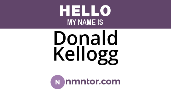Donald Kellogg