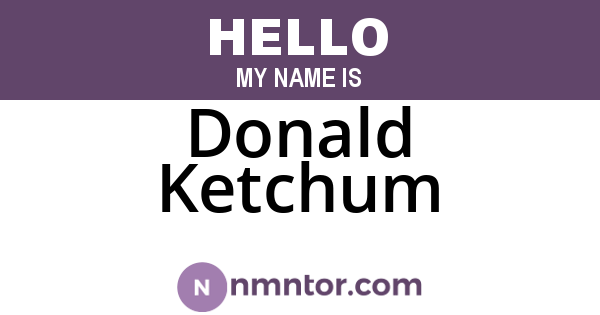 Donald Ketchum