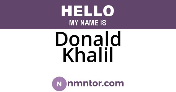 Donald Khalil
