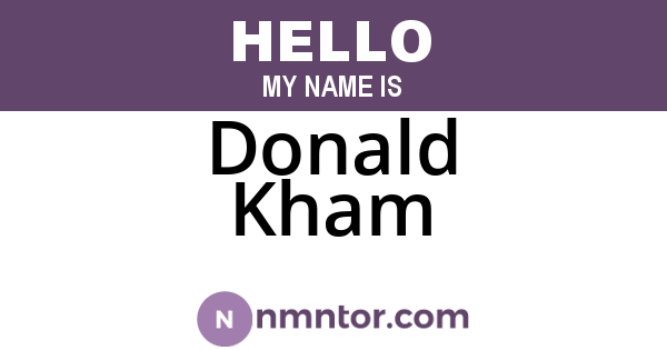 Donald Kham