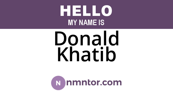 Donald Khatib