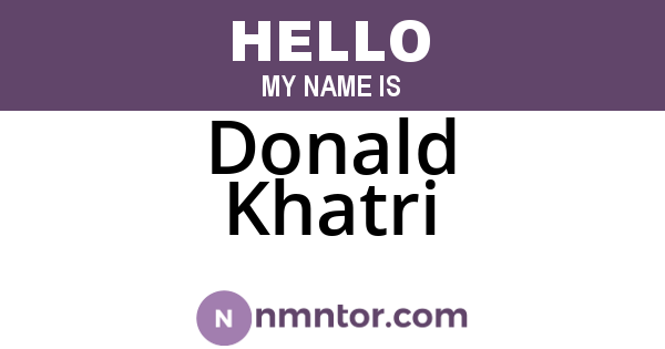 Donald Khatri