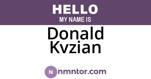 Donald Kvzian