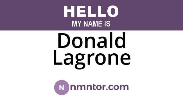 Donald Lagrone