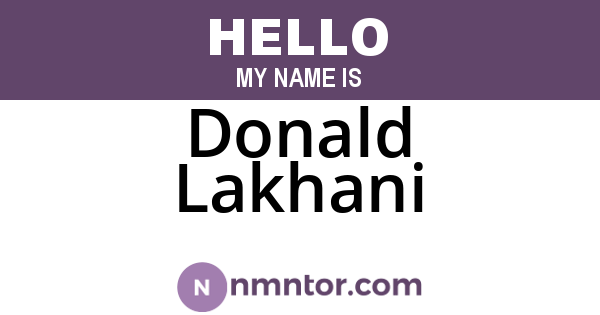 Donald Lakhani