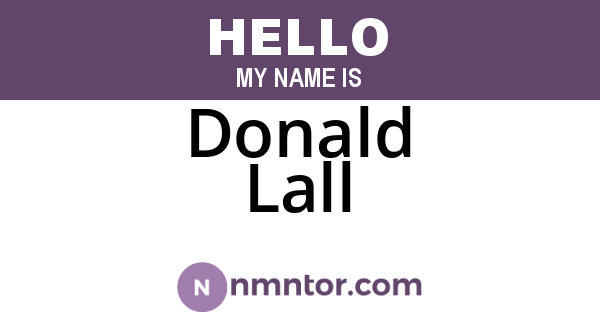 Donald Lall