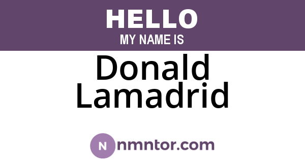 Donald Lamadrid