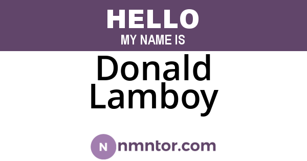 Donald Lamboy