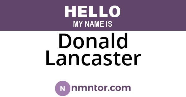 Donald Lancaster