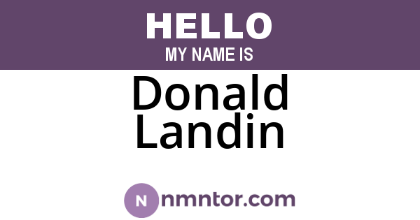 Donald Landin