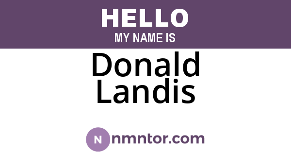 Donald Landis
