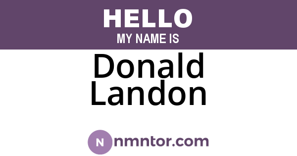 Donald Landon