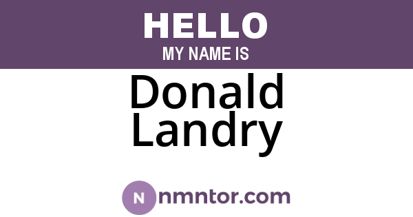 Donald Landry