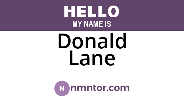 Donald Lane