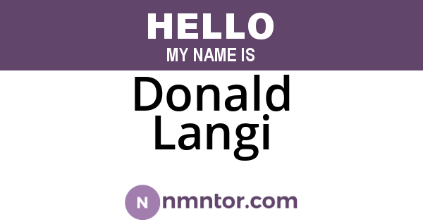 Donald Langi