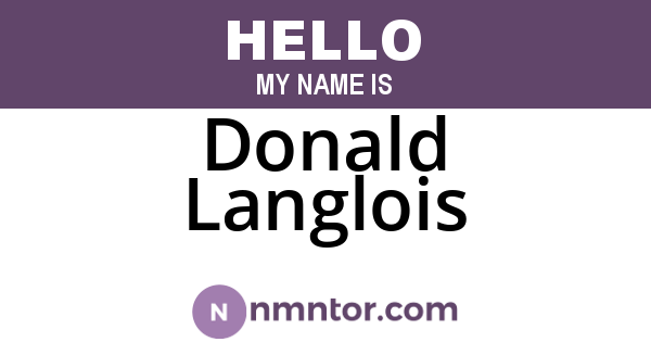 Donald Langlois