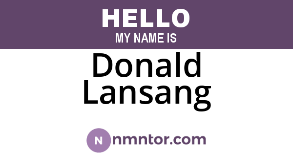 Donald Lansang