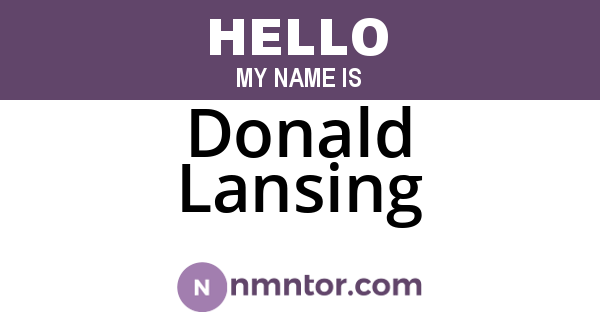 Donald Lansing
