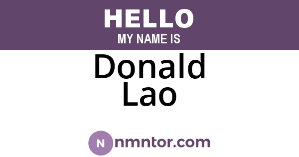 Donald Lao