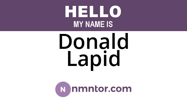 Donald Lapid