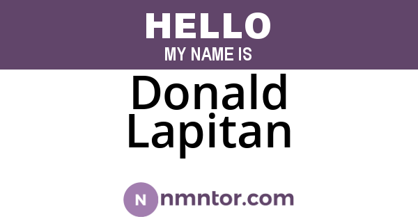Donald Lapitan