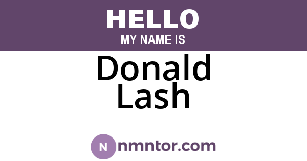 Donald Lash