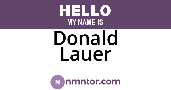 Donald Lauer
