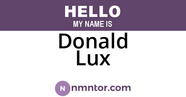Donald Lux