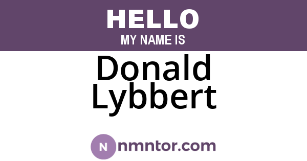 Donald Lybbert