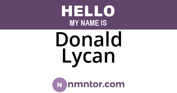 Donald Lycan