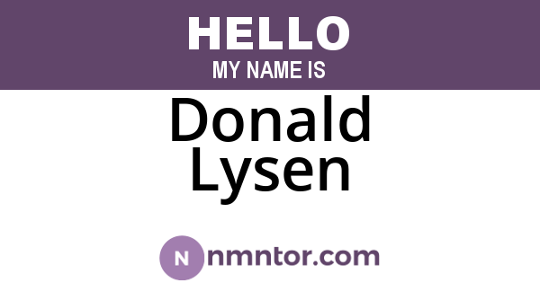 Donald Lysen