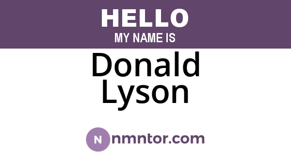 Donald Lyson