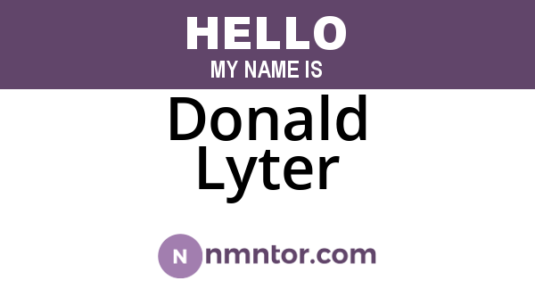 Donald Lyter