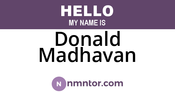 Donald Madhavan