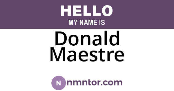 Donald Maestre