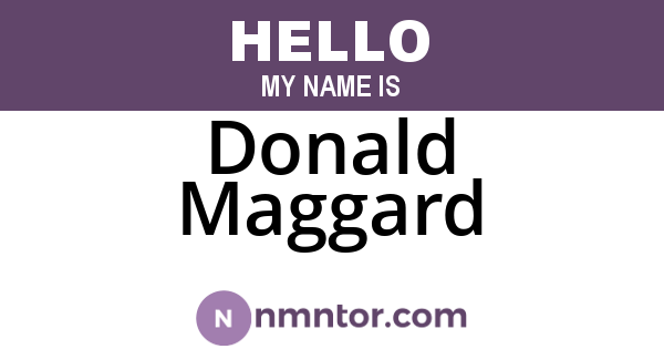 Donald Maggard