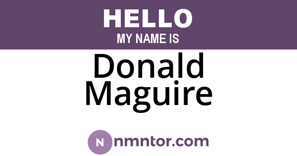 Donald Maguire