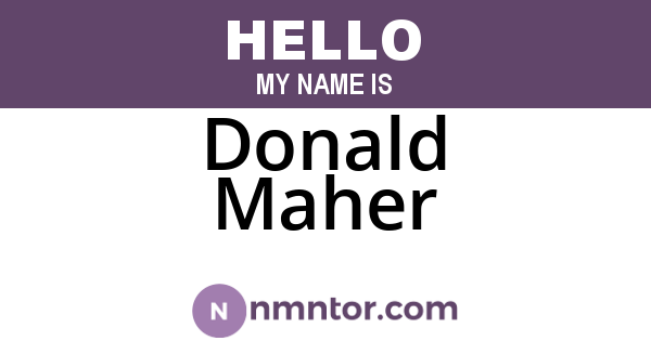 Donald Maher