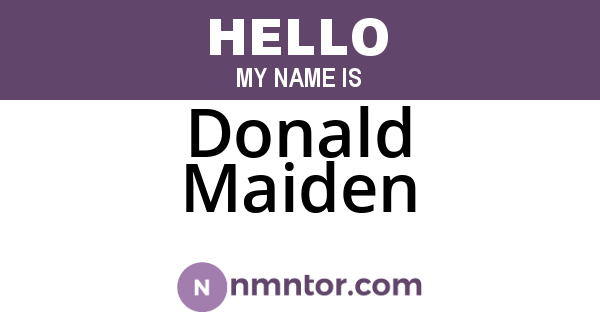Donald Maiden
