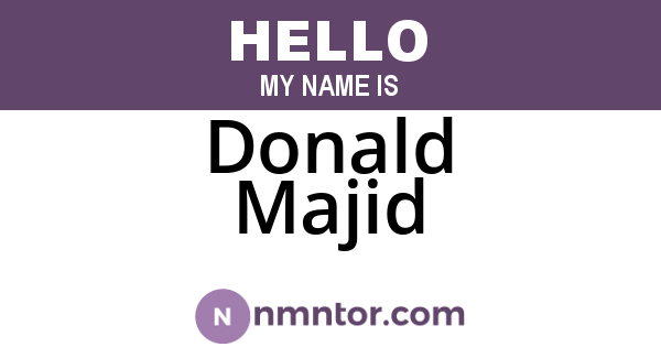 Donald Majid