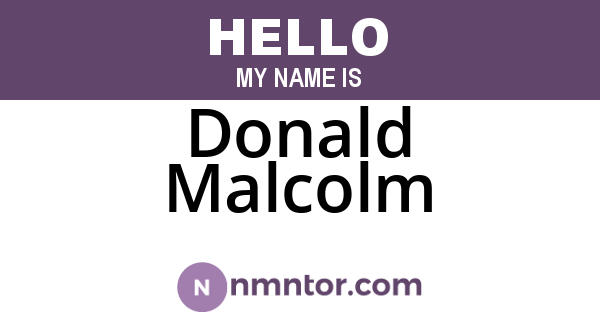 Donald Malcolm