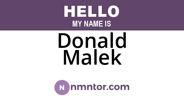 Donald Malek