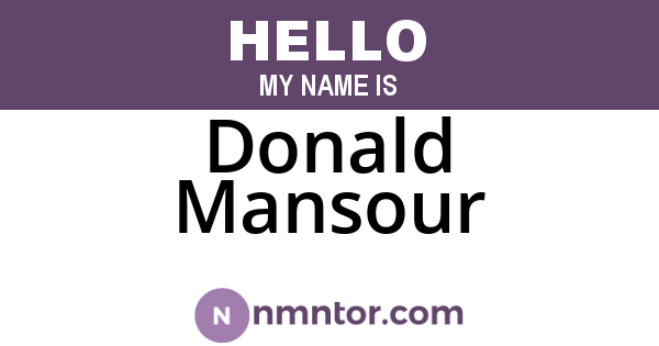 Donald Mansour