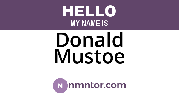 Donald Mustoe