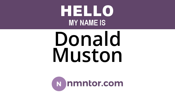 Donald Muston